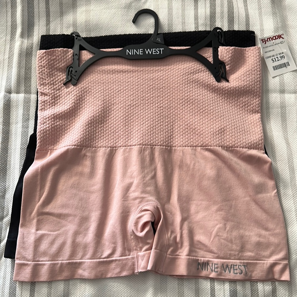 Nine West Firm Control Knit Waist Shaping Shorts 2pk NWT